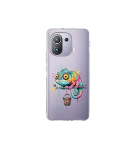 Xiaomi Mi 11 Pro ile Uyumlu Splash Bukalemun Tasarımlı Şeffaf Silikon Kılıf