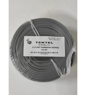 TEKTEL (TELTEKS) TELEFON KABLOSU 2 Lİ GRİ FLAT KÖKEN 100 METRE