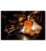 Cakatablo Johnnie Walker King George V ve Kadehler MDF Tablo