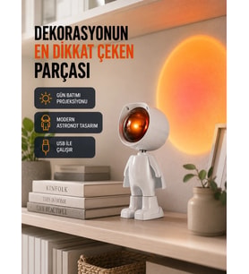 Gün Batımı Efekti Sunan Astronot Led Masa Lambası Yeni Nesil