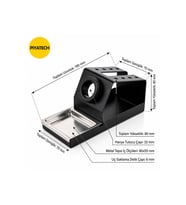 Profesyonel Metal Havya Sehpası ve Lehim Standı - Sünger Yuvalı (16x7x7,5 cm) - Siyah