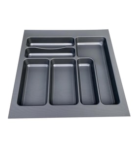 Versa Antrasit Dokulu Çekmece İçi Kare Antibakteriyel Plastik Kaşıklık 43 X 49