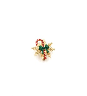 Yılbaşı Noel Şekeri Broş - Altın