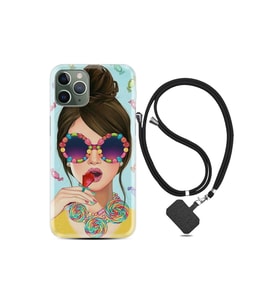 Apple Iphone 13 Pro Kılıf Desenli Silikon Boyun Askılı Sugar And Woman 1418