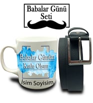 Babalar Gününe Kişiye Özel Kupa & Kemer Hediye Seti