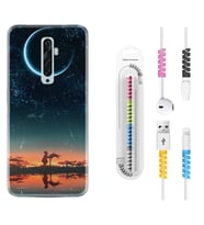 Oppo Reno 2Z 4 Lite 4 Pro 5 6 7 A31 Kılıf Kablo Koruma Spiral Silikon Ay ve Kız 1720