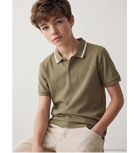 LCW Kids Haki Polo Yaka Erkek Çocuk Tişört