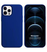 Microsonic Apple iPhone 12 Pro Kılıf Liquid Lansman Silikon Lacivert