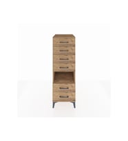 Kronos Dolap Tek Raflı 6 Çekmeceli 44x59x134 Çam-Çam
