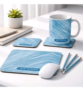 Kişiye Özel Hediye Seti  Kupa Bardak + Mouse Pad + Bardak Altlığı (3’lü Set)