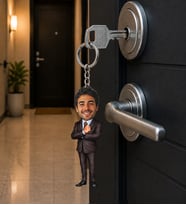 Kişiye Özel Takım Elbiseli Karikatür Anahtarlık – Fotoğraflı Premium Erkek Hediyesi Kişisel Tasarım İş Adamı Anahtarlık