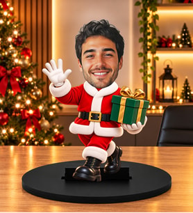 Kişiye Özel Fotoğraflı Noel Baba Biblosu Yılbaşı Temalı Karikatür Figür Yeni Yıl Hediyesi