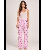 Night Kadın Çizgili Bluz Desenli Askılı Pijama Takımı