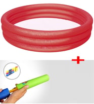 Su Pompalı-Bestway 51024, 3 Boğum Çocuk Havuzu, 102x25 cm (Kırmızı)