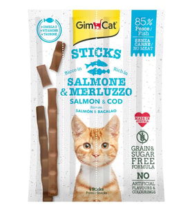 Gimcat Sticks Somon Atlantic Morina Etli Kedi Ödül Çubukları 4 'lü 20gr.