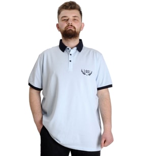 Mode XL Büyük Beden Erkek Polo T-shirt 1991 23341 Mavi