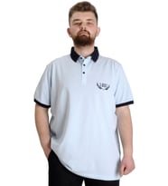 Mode XL Büyük Beden Erkek Polo T-shirt 1991 23341 Mavi