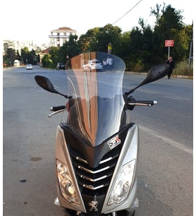 MOTOCAM Peugeot Citystar 200 Ön Cam 2017-2018 Model 56cm Şeffaf Renkli 4mm UZUN
