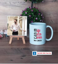 Öğretmene Hediye Fotoğraflı Dekoratif Taş, Kupa Bardak Beyaz Hediye (Model 1)