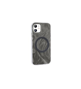 Apple iPhone 11 Uyumlu Kılıf M-safe Şarj Özellikli Fırça Boya Desenli Zore Palet Kapak (Gri)