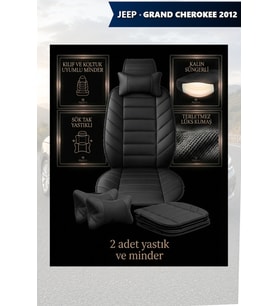 jeep grand cherokee 2012 Koltuk ve Kılıf uyumlu Lüks Minder Yastık Siyah 2 Minder 2 Yastık