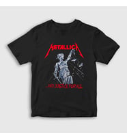 Presmono Unisex Çocuk Siyah Lady Justice Metallica T-Shirt 66952tt