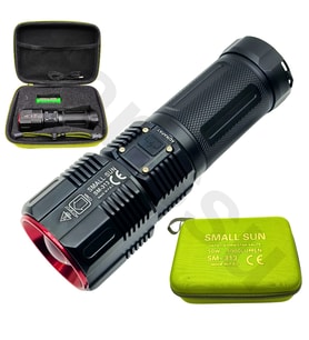 SM-313 50W 5000 Lümen Profesyonel Şarjlı El Feneri - 1.5 KM Menzilli & 7200 mAh Güçlü Batarya Seti