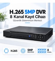 H.265 5MP 8 Kanal DVR Güvenlik Kamerası Kayıt Cihazı