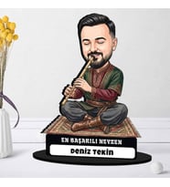 Neyzen Ustasına Hediye Kişiye Özel Karikatürlü Biblo