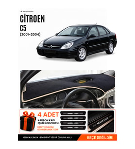e-biz CİTROEN C5 (2001-2004) Uyumlu Torpido Koruma, Torpido Örtüsü, Torpido Kılıfı - Siyah-Bej - CI007