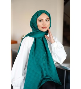 Dama Desen Şal Zümrüt