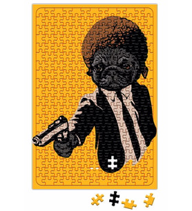 Silahlı Pug Köpek Puzzle 240 Parça Yapboz