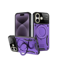 iPhone 16 Kılıf Joy Lens Standlı Kapak - Mor