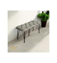 Metal Ayaklı Puf & Bench Açık Gri
