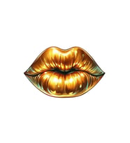 Gold Altın Rujlu Dudak Sticker Araba, Motorsiklet, AraçEtiket Cam Sticker 19CM