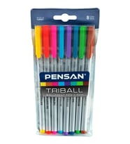 PENSAN TRIBALL RENKLİ TÜKENMEZ KALEM 1mm. 8 'Lİ 1003