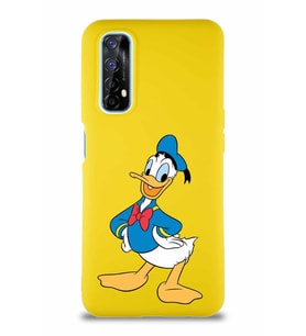 Realme 7 Soft Premier Kapak Donald Duck-C Tasarımlı Silikon Kılıf - Sarı (Şeffaf)
