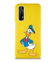 Realme 7 Soft Premier Kapak Donald Duck-C Tasarımlı Silikon Kılıf - Sarı (Şeffaf)