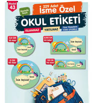 Okul Etiketi Kalem Defter Etiketi Özel İsim Yazılabilen Etiket- İsim Etiketi-OE43
