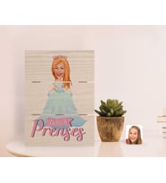 BK Gift Kişiye Özel Pamuk Prenses Karikatürlü Otantik Masaüstü Ahşap Palet Çerçeve-4 (Beyaz)