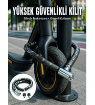 Şeffaf PVC Kaplamalı Dayanıklı Motosiklet ve Bisiklet Güvenlik Kilidi