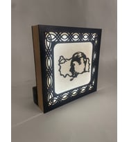 Işıklı Atatürk Silüeti ve Türkiye Haritası Dekoratif Ahşap İed Gece Lambası Beyaz