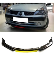Renault Clio Symbol Sarı Renkli Şeritli Dilli Ön Lip 4 Prç Parlak Siyah ABS