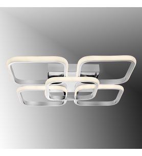 TT302-4+1-KR KARE TT Aydınlatma Krom Kaplama Plofonyer 5 li Led Avize (Beyaz)