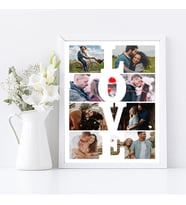 KİŞİYE ÖZEL TASARIM HEDİYE LOVE  KOLAJ BEYAZ   FOTOĞRAF ÇERÇEVESİ 21X30