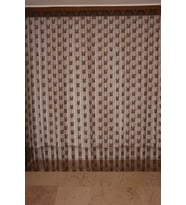 KELEBEK  MODEL ACI KAHVE RENK İP PERDE HAZIR DÜĞMELERİ DİKİLMİŞ İP PERDE 300*280 cm