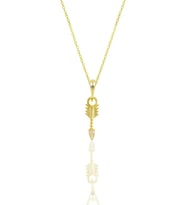 Gümüş altın yaldızlı zirkon taşlı ok kolye SGTL11876GOLD