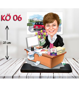 Kişiye Özel Ahşap Biblo - Kadın Öğretmen Karikatür Biblo - Öğretmen Biblo 6