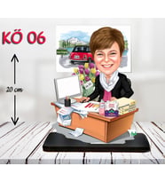 Kişiye Özel Ahşap Biblo - Kadın Öğretmen Karikatür Biblo - Öğretmen Biblo 6