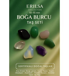 Sertifikalı Boğa Burcu Doğal Taş Kütle Seti 10-15 mm – Sevgi Güven ve Huzur Enerjisi Taşları (Çok Renkli)